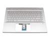 Keyboard incl. topcase DE (german) silver/silver with backlight original suitable for HP Pavilion 14-ce0100