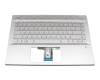 Keyboard incl. topcase DE (german) silver/silver with backlight original suitable for HP Pavilion 14-ce1600