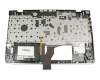 Keyboard incl. topcase DE (german) silver/silver with backlight original suitable for HP Pavilion 15-cd000
