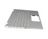 Keyboard incl. topcase DE (german) silver/silver with backlight original suitable for HP Pavilion x360 14-cd0400