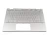 Keyboard incl. topcase DE (german) silver/silver with backlight original suitable for HP Pavilion x360 14-cd1400