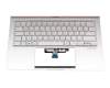 Keyboard incl. topcase DE (german) white/silver with backlight original suitable for Asus UX434DA