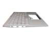 Keyboard incl. topcase DE (german) white/silver with backlight original suitable for Asus ZenBook 14 UM433DA