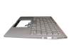 Keyboard incl. topcase DE (german) white/silver with backlight original suitable for Asus ZenBook 14 UM433DA