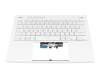 Keyboard incl. topcase DE (german) white/white with backlight ONE ZONE RGB original suitable for Asus GA402RK