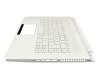 Keyboard incl. topcase DE (german) white/white with backlight original suitable for Acer ConceptD 7 (CN715-71)