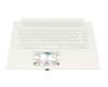 Keyboard incl. topcase DE (german) white/white with backlight original suitable for Acer ConceptD 7 Ezel (CC715-72G)
