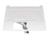Keyboard incl. topcase DE (german) white/white with backlight original suitable for HP 15-f200