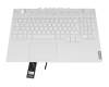 Keyboard incl. topcase DE (german) white/white with backlight original suitable for Lenovo Legion 5-15ACH6H (82JU)