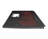 Keyboard incl. topcase FR (french) black/red/black with backlight original suitable for Asus TUF Gaming FX765GM