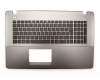 Keyboard incl. topcase FR (french) black/silver original suitable for Asus F750LB
