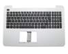 Keyboard incl. topcase FR (french) black/silver original suitable for Asus K555LA
