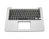 Keyboard incl. topcase FR (french) black/silver original suitable for Asus R301LA