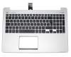 Keyboard incl. topcase FR (french) black/silver original suitable for Asus VivoBook S551LB