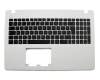 Keyboard incl. topcase FR (french) black/white original suitable for Asus R513CL