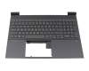 Keyboard incl. topcase FR (french) silver/black with backlight original suitable for HP Victus 16-e0000