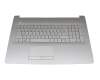 Keyboard incl. topcase FR (french) silver/silver (DVD) (PTP) suitable for HP 17-by4000