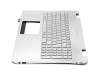 Keyboard incl. topcase FR (french) silver/silver with backlight original suitable for Asus N551JK