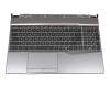 Keyboard incl. topcase IT (italian) black/grey with backlight original suitable for MSI GP65 10SFR/10SFK/10SEK (MS-16U7)