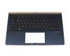 Keyboard incl. topcase RU (russian) black/blue with backlight original suitable for Asus UX433FA
