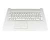 Keyboard incl. topcase SF (swiss-french) silver/silver (DVD) original suitable for HP 17-by4000
