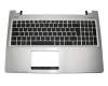 Keyboard incl. topcase SLO (slovak) black/silver original suitable for Asus A56CA