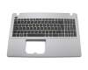 Keyboard incl. topcase SP (spanish) black/grey original suitable for Asus F550LAV