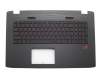 Keyboard incl. topcase TA (thai) black/black with backlight original suitable for Asus ROG GL742VW