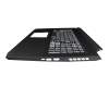 Keyboard incl. topcase UA (ukrainian) black/white/black with backlight original suitable for Acer Nitro 5 (AN517-54)