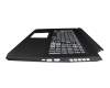 Keyboard incl. topcase UA (ukrainian) black/white/black with backlight original suitable for Acer Nitro 5 AN517-41