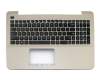 Keyboard incl. topcase US (english) black/champagne original suitable for Asus VivoBook F555BA