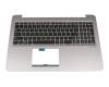 Keyboard incl. topcase US (english) black/grey with backlight original suitable for Asus ZenBook UX510UW