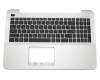 Keyboard incl. topcase US (english) black/silver original suitable for Asus K555LA