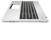 Keyboard incl. topcase US (english) black/silver with backlight original suitable for Asus N56VJ