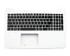 Keyboard incl. topcase US (english) black/white original suitable for Asus X555LF