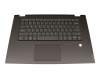 Keyboard incl. topcase US (english) grey/grey with backlight original suitable for Lenovo IdeaPad Flex-15IML (81XH)