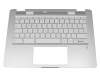 L73308-041 original HP keyboard incl. topcase DE (german) white/silver with backlight