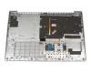 LCM16K36D0J686 original Lenovo keyboard incl. topcase DE (german) grey/silver with backlight