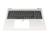 N69918-041 original HP keyboard incl. topcase DE (german) black/silver with backlight