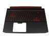 NKI15130NR original Acer keyboard incl. topcase DE (german) black/black/red with backlight