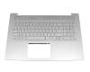 NSK-XW1BC original HP keyboard incl. topcase DE (german) silver/silver with backlight