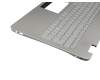 PK13183120S original Compal keyboard incl. topcase UA (ukrainian) silver/silver with backlight