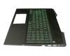 PK1328B2B10 original Compal keyboard incl. topcase DE (german) black/green/black with backlight