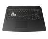 T041A1 Keyboard incl. topcase US (english) black/transparent/grey with backlight
