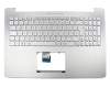 TN501V Keyboard incl. topcase DE (german) silver/silver with backlight (for models without HDD)