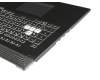 V185062BE1 GR original Sunrex keyboard incl. topcase DE (german) black/black with backlight - without keystone slot -
