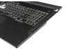 V185062BE1 GR original Sunrex keyboard incl. topcase DE (german) black/black with backlight - without keystone slot -