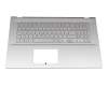 V185920AK1 GR original Asus keyboard incl. topcase DE (german) silver/silver with backlight