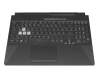 V191346FE1 original Sunrex keyboard incl. topcase DE (german) black/transparent/black with backlight
