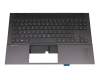 V193446CS1 GR Sunrex keyboard incl. topcase DE (german) black/black with backlight (Mica Silver Aluminium)